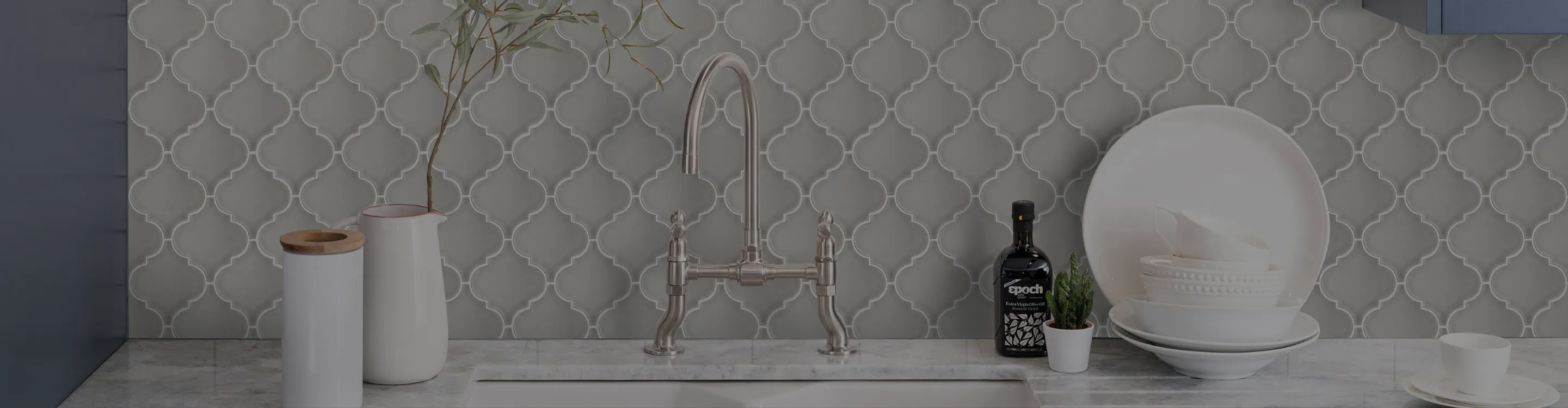 backsplash tile in kitchen room scene