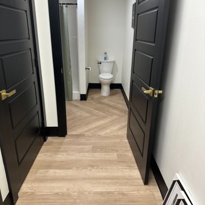 LVP floors in an office bathroom Denham Springs LA
